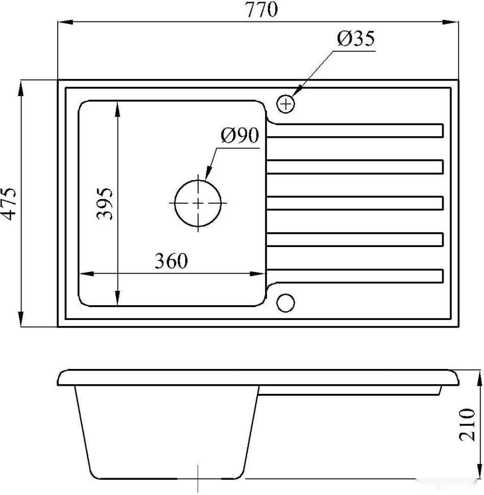 Кухонная мойка БелЭворс Styl R (белый, без сифона)