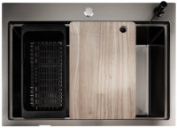 Кухонная мойка Stellar S7050NB-A (нано черный, c доской)