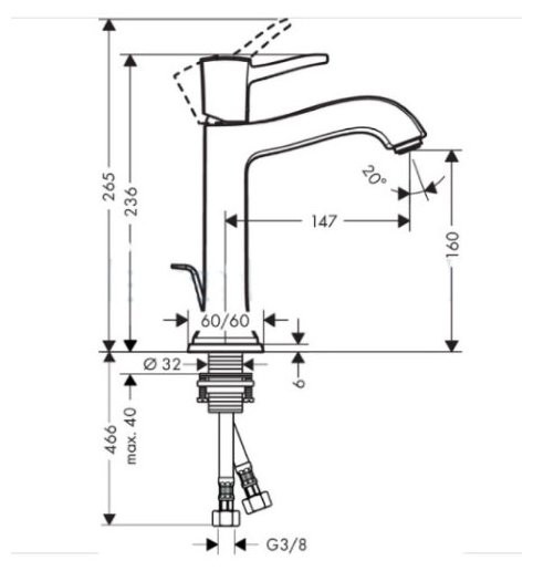 Смеситель Hansgrohe Metropol Classic 31302090