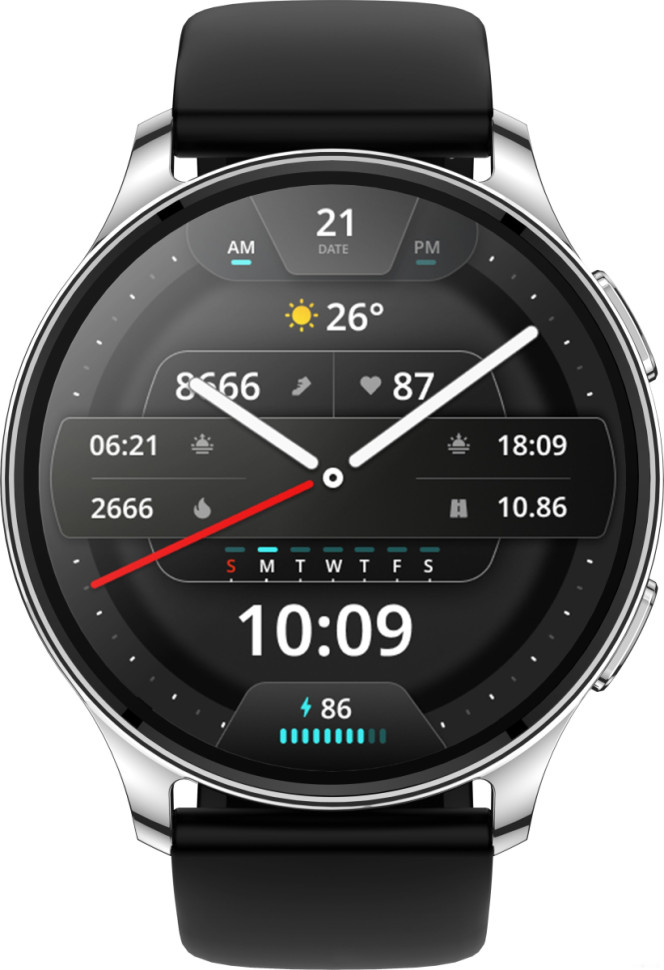 Умные часы Amazfit POP 3R (серебристый, с силиконовым ремешком)