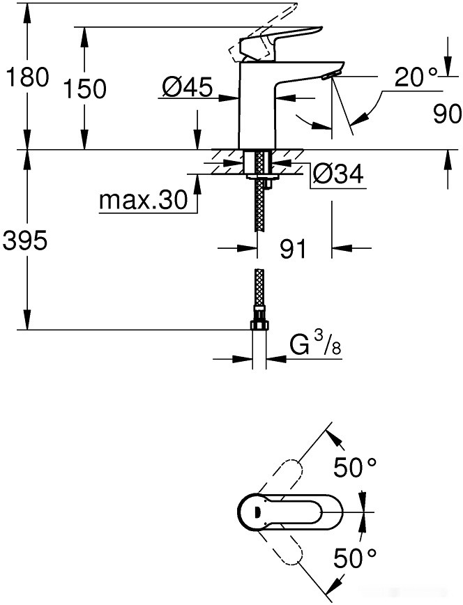 Смеситель Grohe Start Edge 23344000