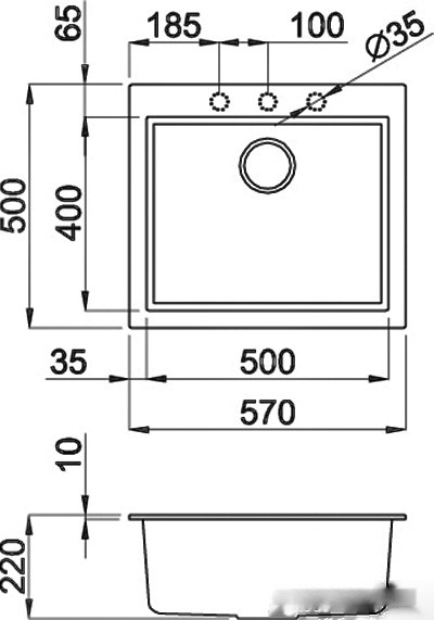 Кухонная мойка Elleci Quadra 105 K99 Dark Grey