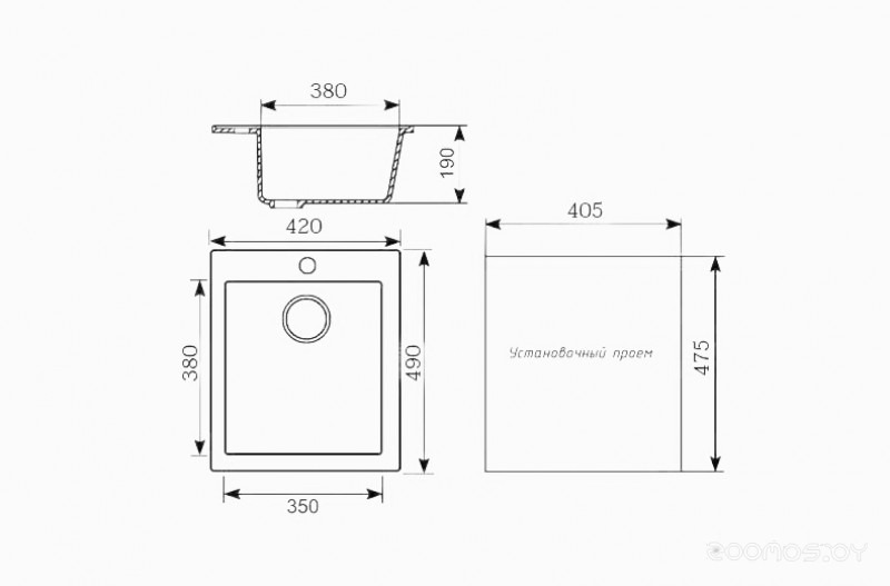 Кухонная мойка Ulgran U 404 341 (УЛЬТРА-БЕЛЫЙ)
