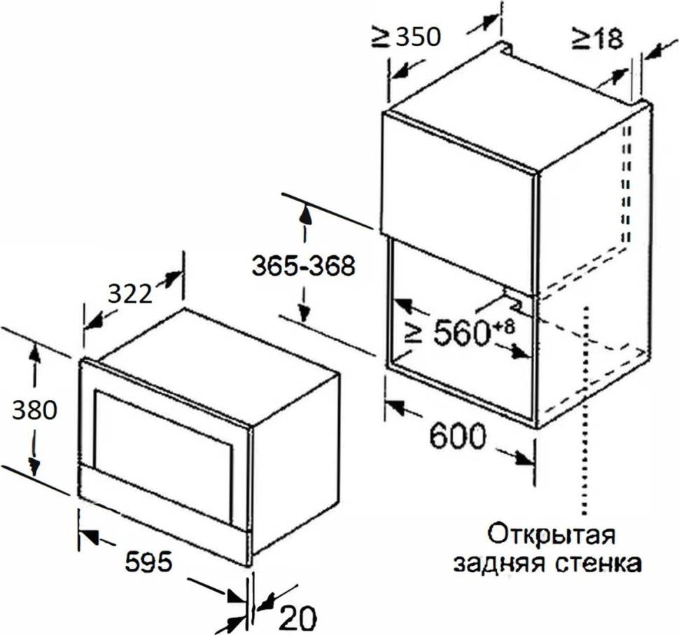Микроволновая печь Meferi MMO6020BK Light