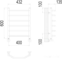 Полотенцесушитель Terminus Виктория П6 400x600 нп (хром)