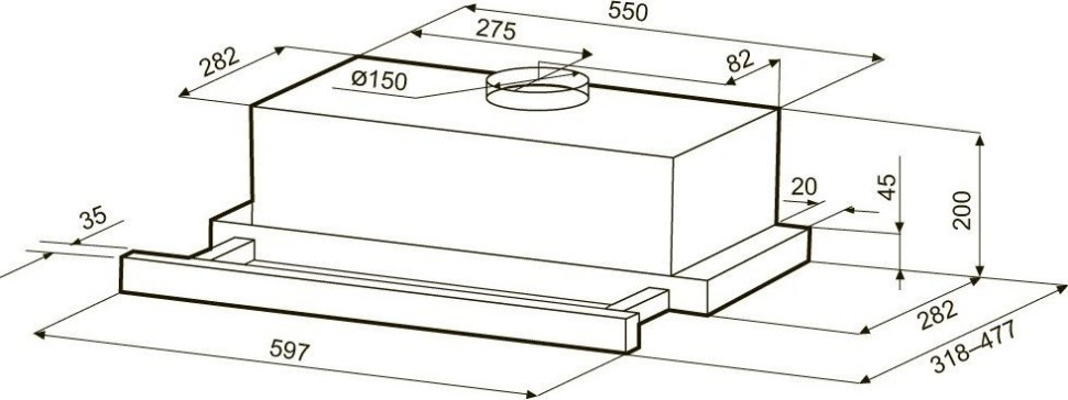 Вытяжка Krona Kamilla Sensor Max 600 T КА-00008310