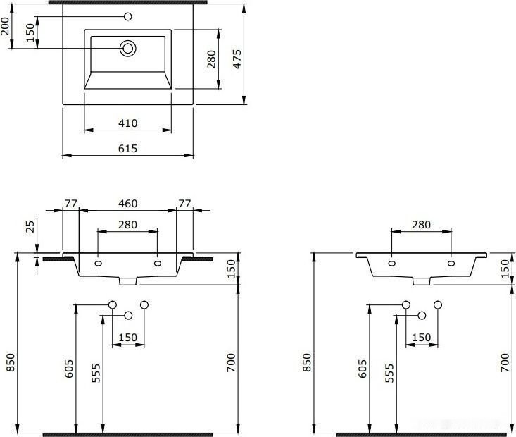 Умывальник Berges Wasserhaus Ego 60x47.5 182004