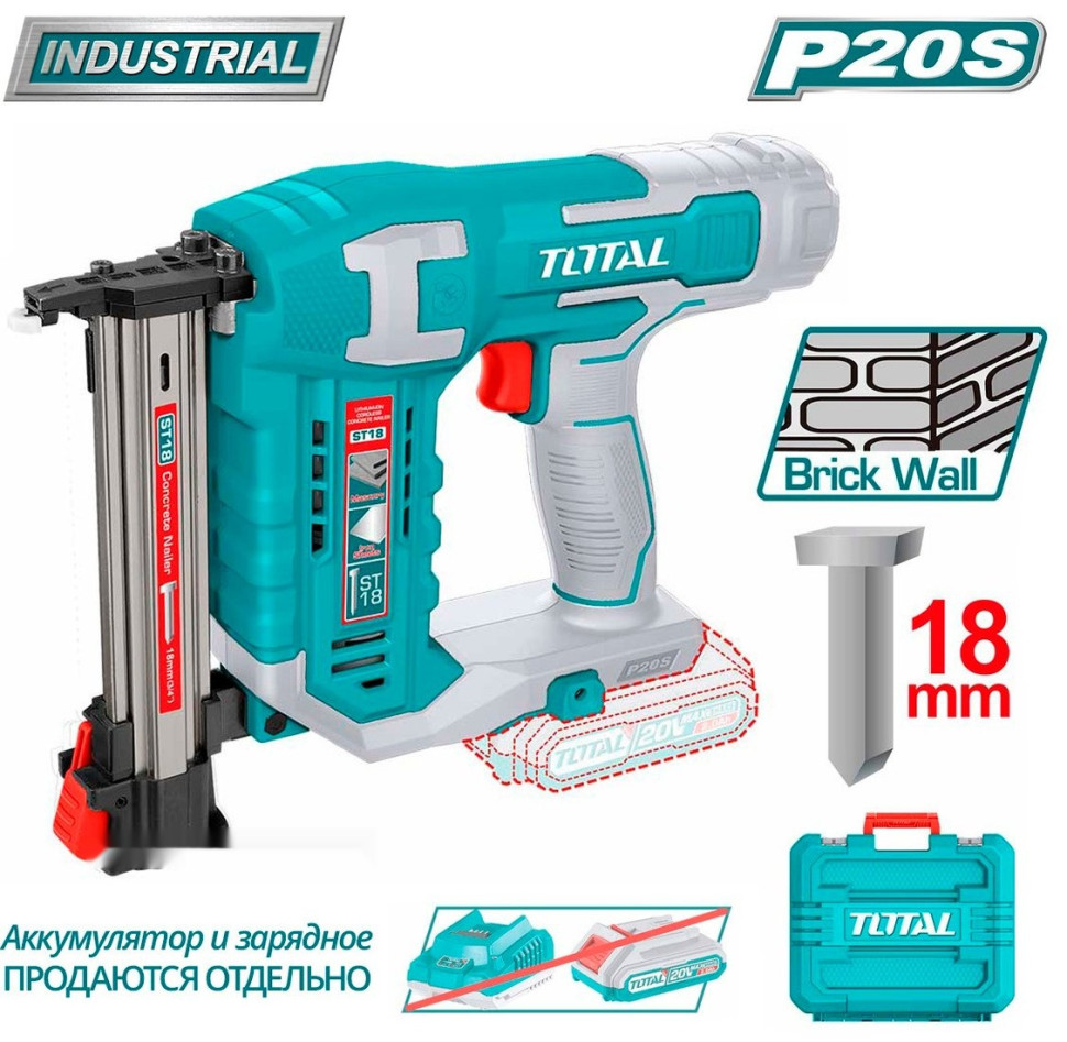 Гвоздезабиватель Total TCSTLI3805 (без АКБ, кейс)