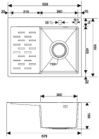 Кухонная мойка РМС MRK-6350R (с дозатором)