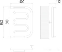 Полотенцесушитель Terminus Фокстрот 1&quot; 600x400 бп (хром)