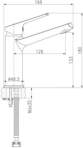 Умывальник Cersanit Moduo 80 Slim P-UM-MOD80SL/1 + 63037