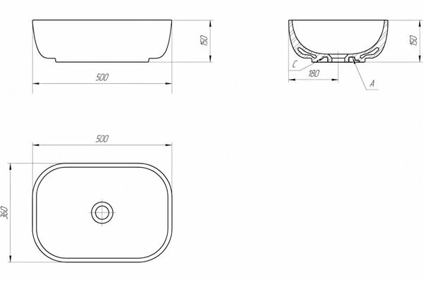 Умывальник Cersanit Moduo 50 Square / 63570