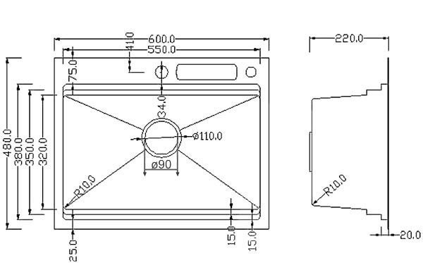 Кухонная мойка Roxen Stage 560250-60B графит