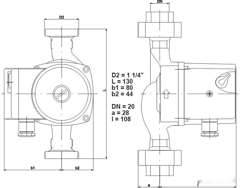 Циркуляционный насос IMP Pumps GHN 20/65-130