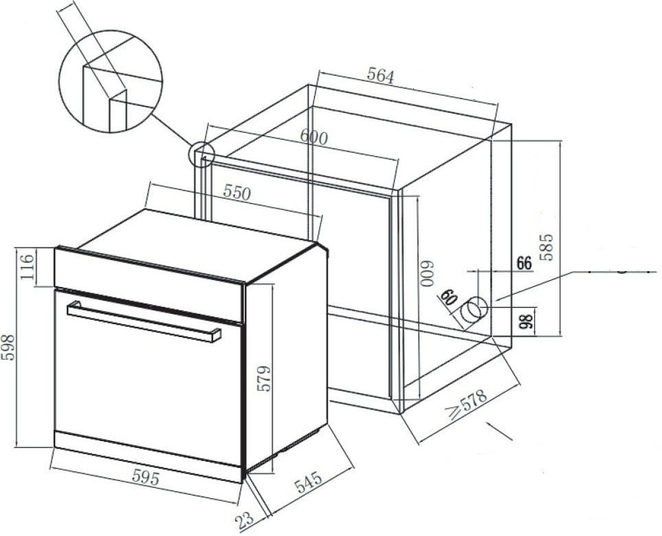 Духовой шкаф Zorg FIN611 (черный)