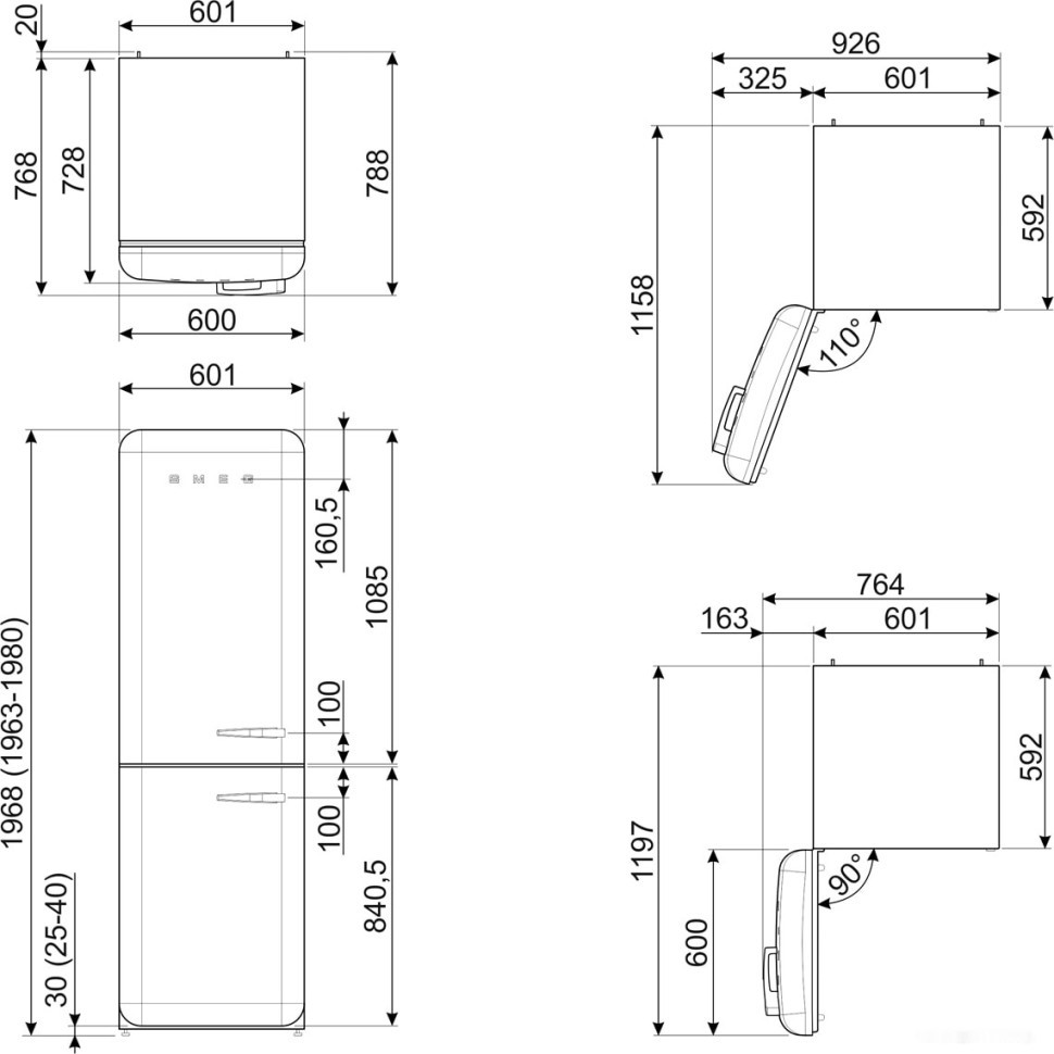 Холодильник Smeg FAB32LOR5