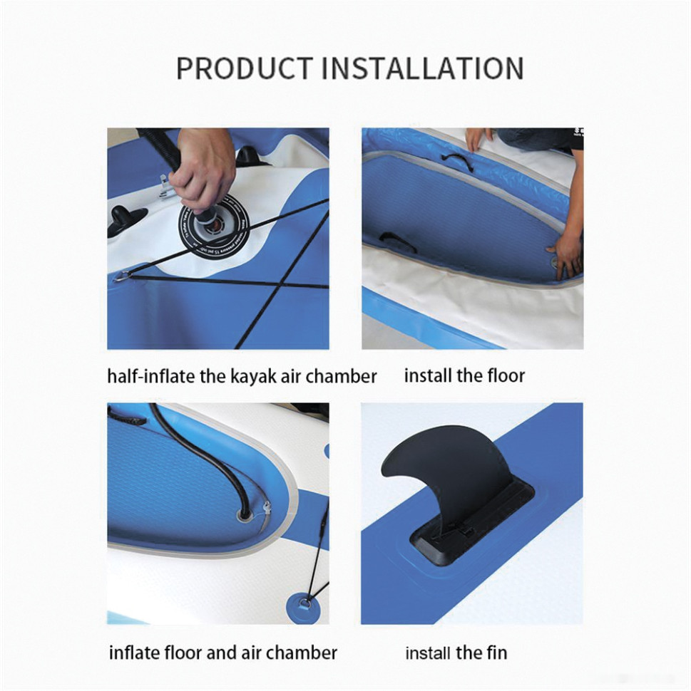 Надувная лодка GUETIO GT305KAY Inflatable Single Seat Fishing Kayak