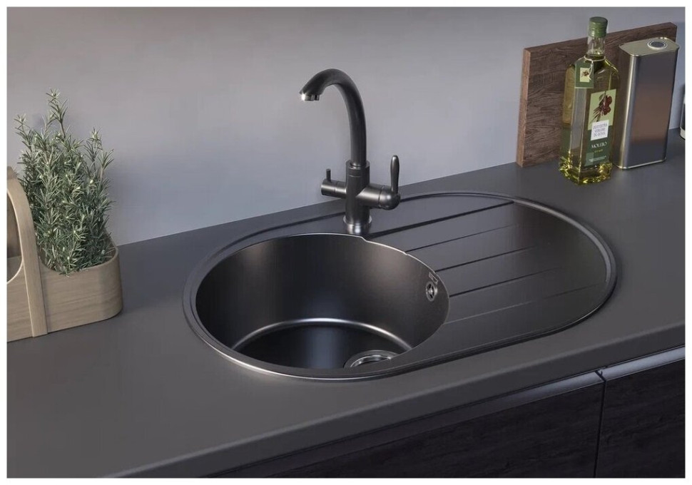 Кухонная мойка Ulgran Quartz Nora 750-07 (уголь)