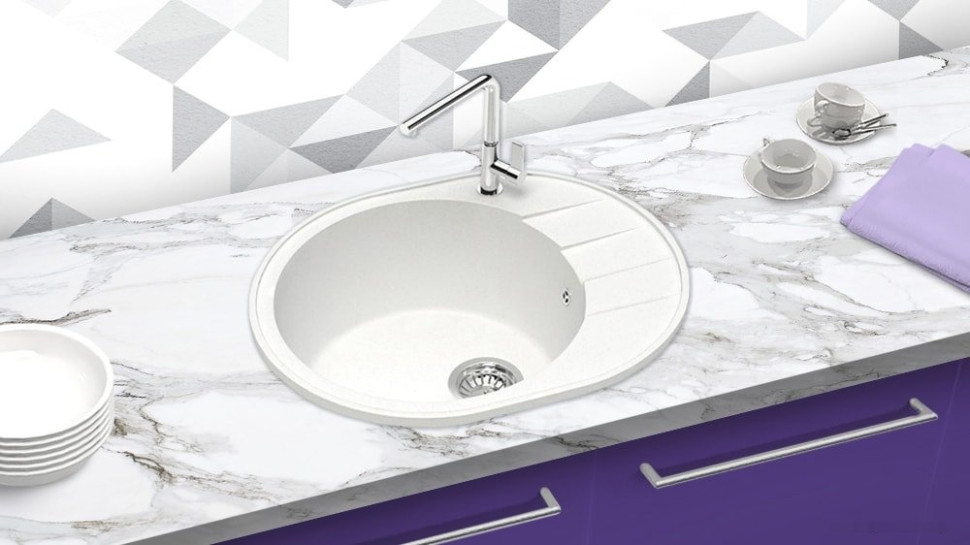 Кухонная мойка Berge BR-6201 (белый матовый)