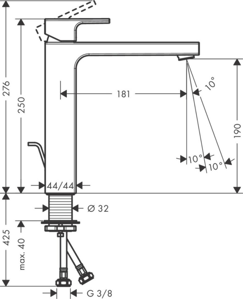 Смеситель Hansgrohe Vernis Shape 190 71562670