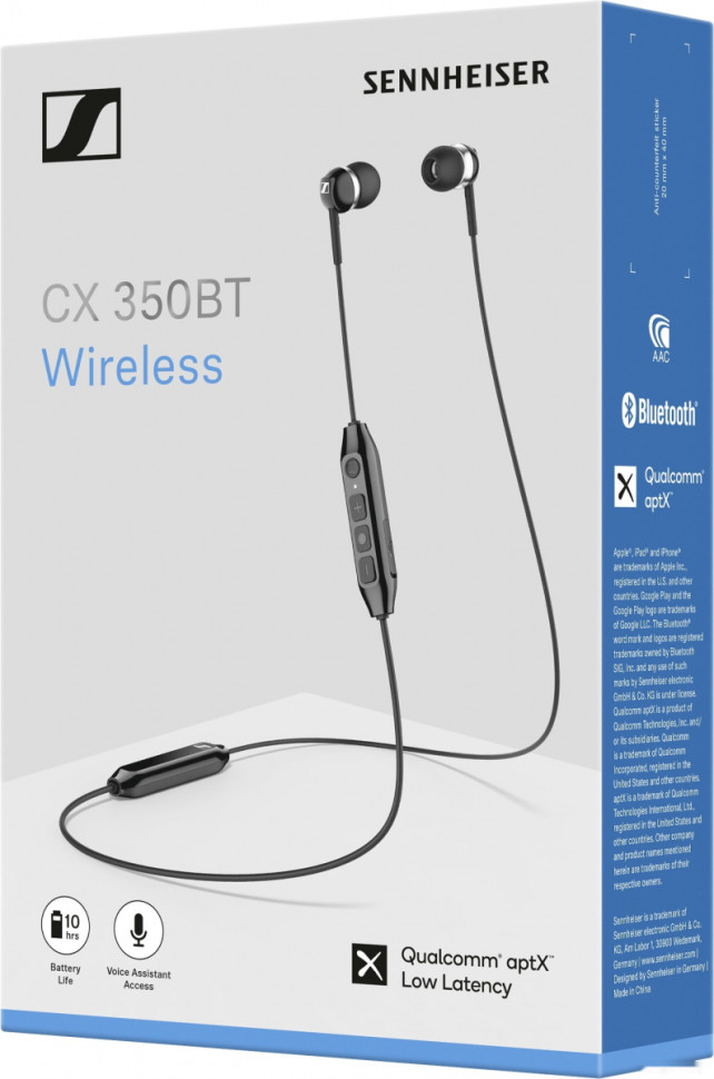 Наушники Sennheiser CX 350BT (черный)