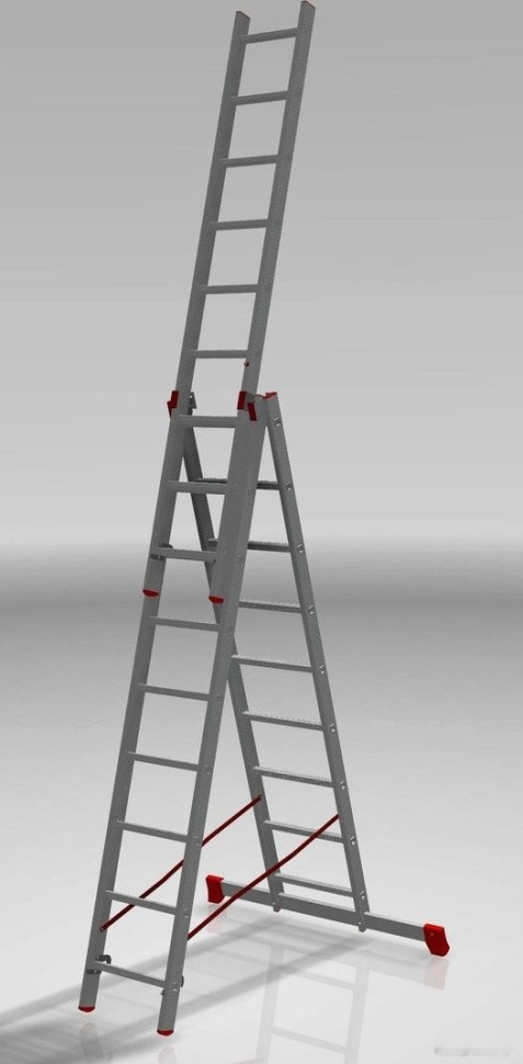 Лестница-стремянка Новая Высота NV 323 трёхсекционная профессиональная 3x9 ступеней