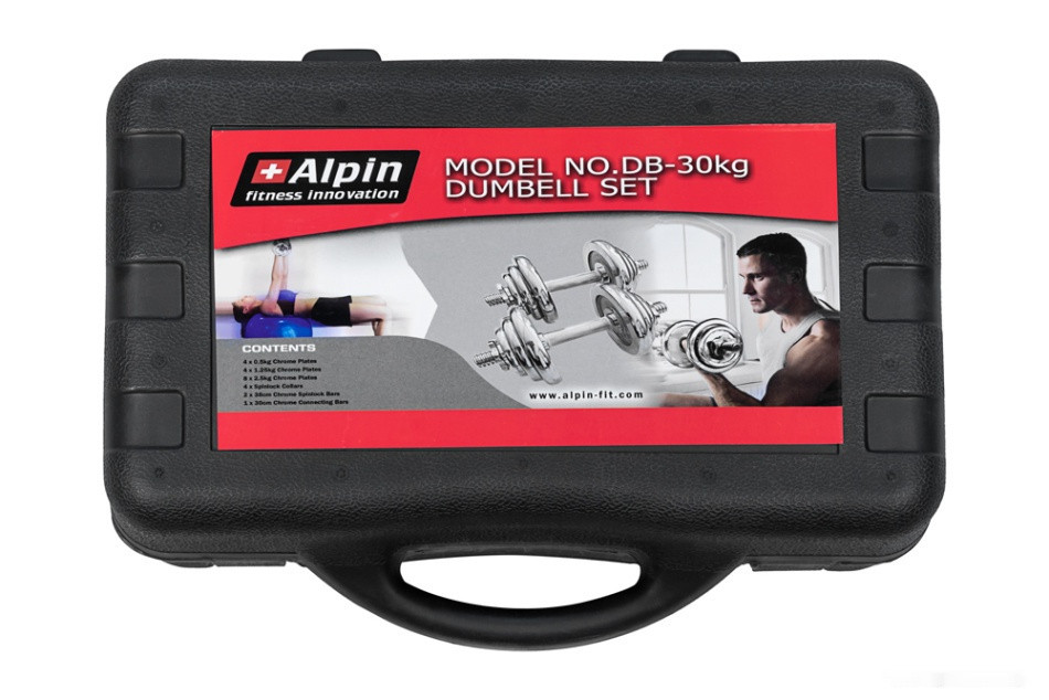 Гантели с грифом для штанги Alpin DB-30кг