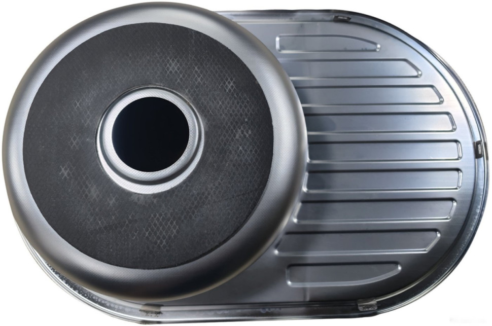 Кухонная мойка AKS Овальная 77x50 (матовый хром)