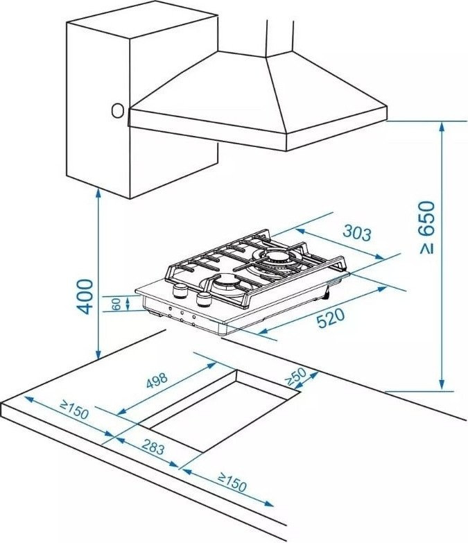 Варочная панель Zorg HAG31 FDW black