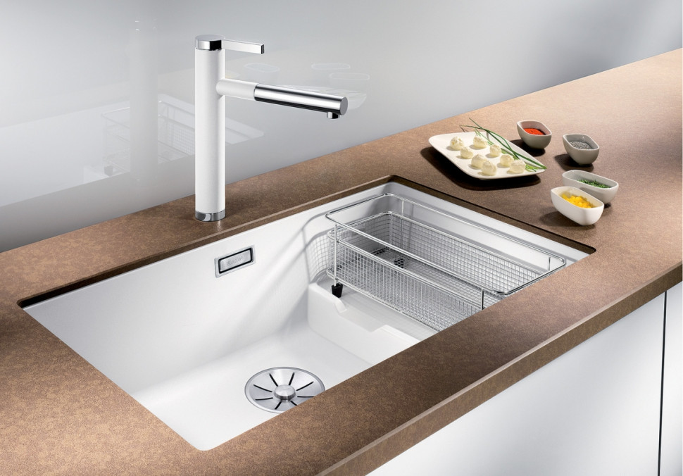 Кухонная мойка Blanco Subline 700-U Level (алюметаллик, корзинчатый вентиль)