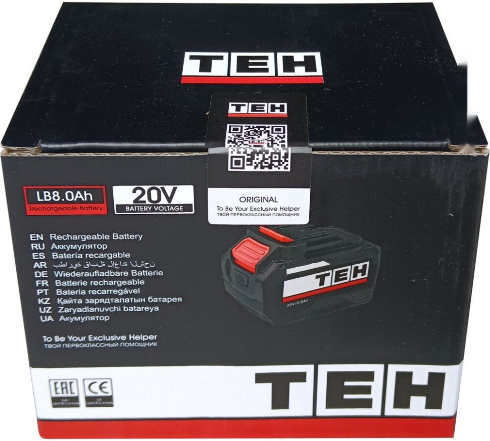 Аккумулятор для инструмента TEH LB8.0Ah 20V 10C (20В/8 Ah)