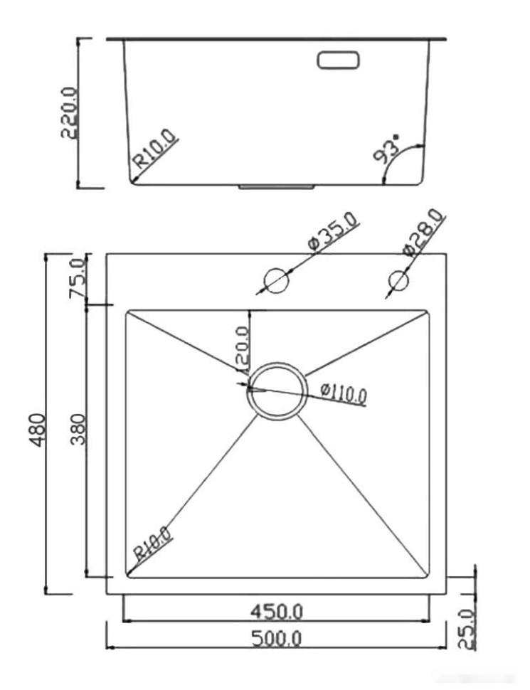 Кухонная мойка Roxen Snake 560220-50-S