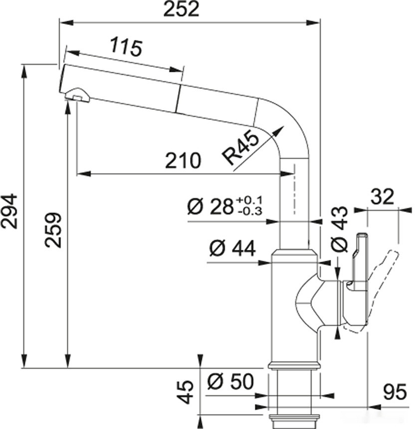 Смеситель Franke Urban 115.0595.090 (графит)