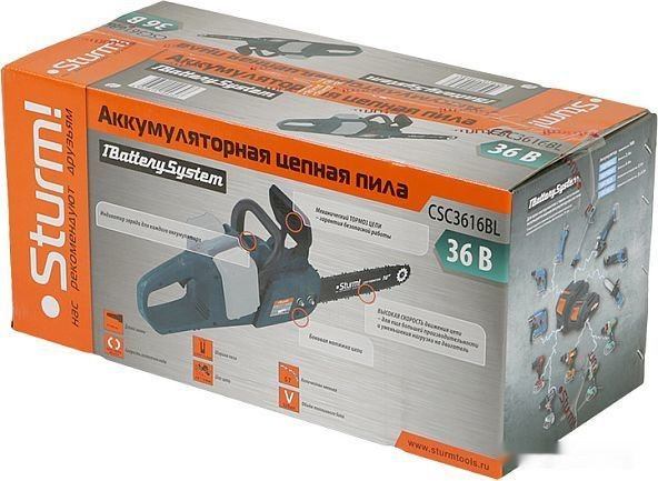 Аккумуляторная пила Sturm CSC3616BL (без АКБ)