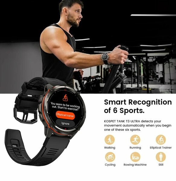 Умные часы Kospet Tank T3 Ultra (черный)