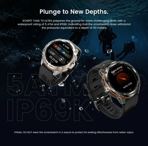 Умные часы Kospet Tank T3 Ultra (черный)