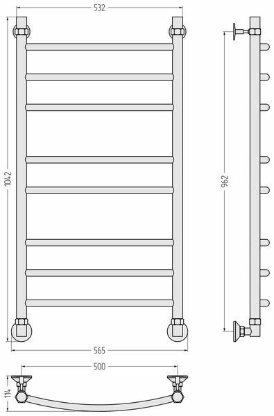 Полотенцесушитель Сунержа Аксиома-20 100x50 00662-1050