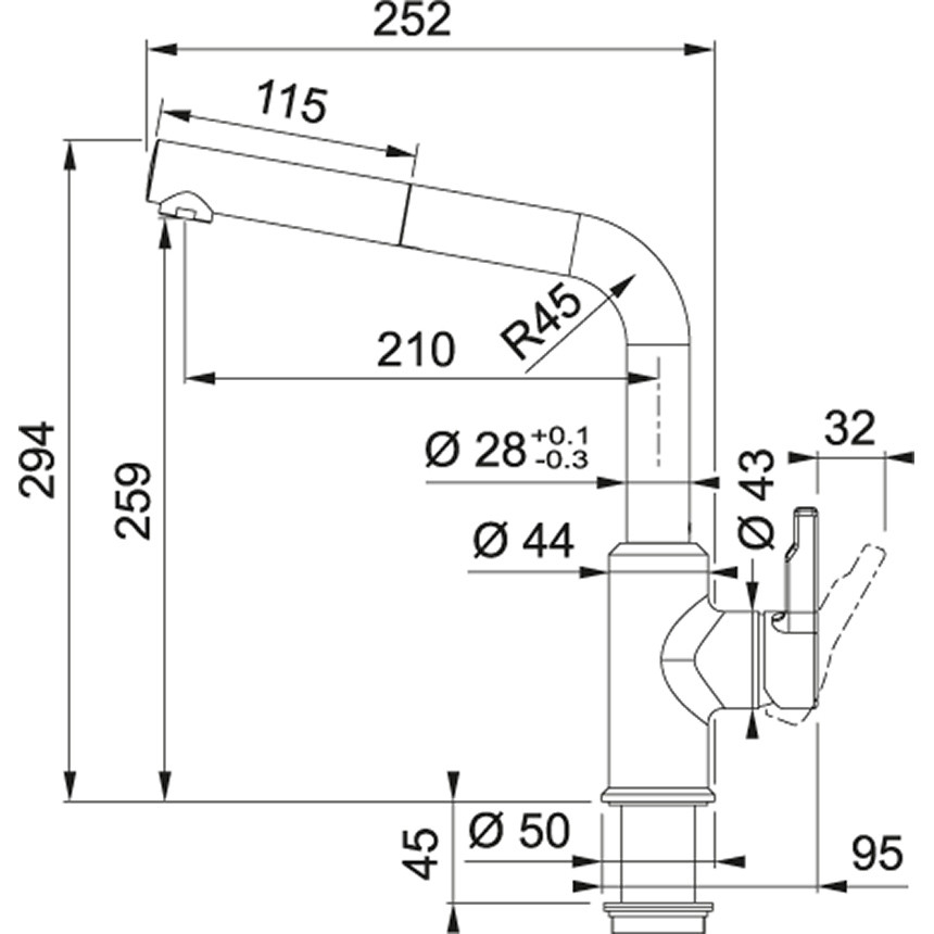 Смеситель Franke Urban 115.0595.091 (оникс)
