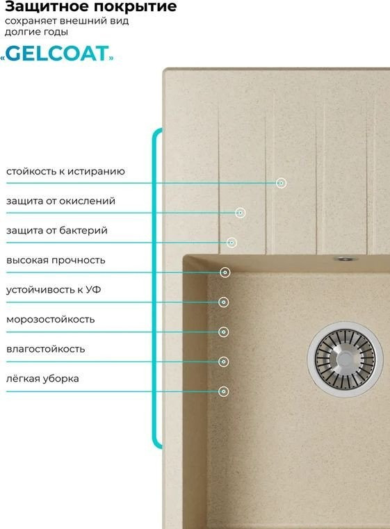 Кухонная мойка Polygran Deka 780 (опал)