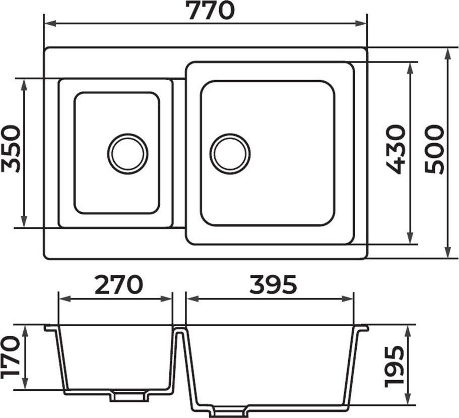 Кухонная мойка Granrus GR-770 K (песочный)