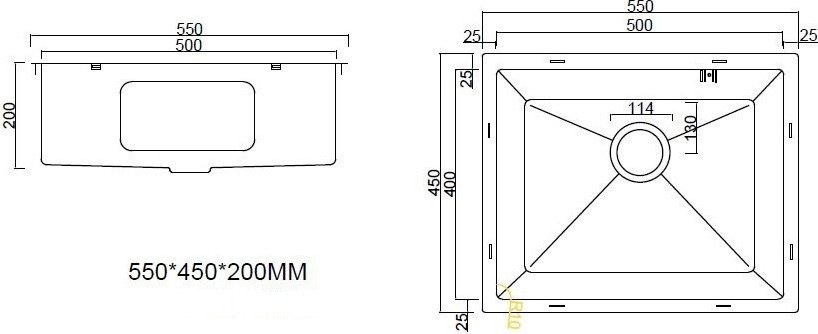 Кухонная мойка ARFEKA ECO AR 550*450 BLACK PVD NANO DECOR