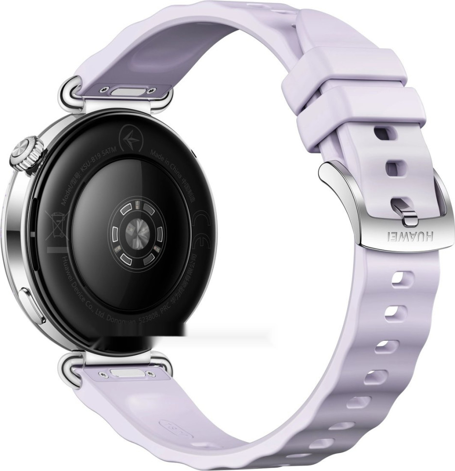 Умные часы Huawei Watch GT 6 41 мм (серебристый, с сиреневым силиконовым ремешком, международная версия)