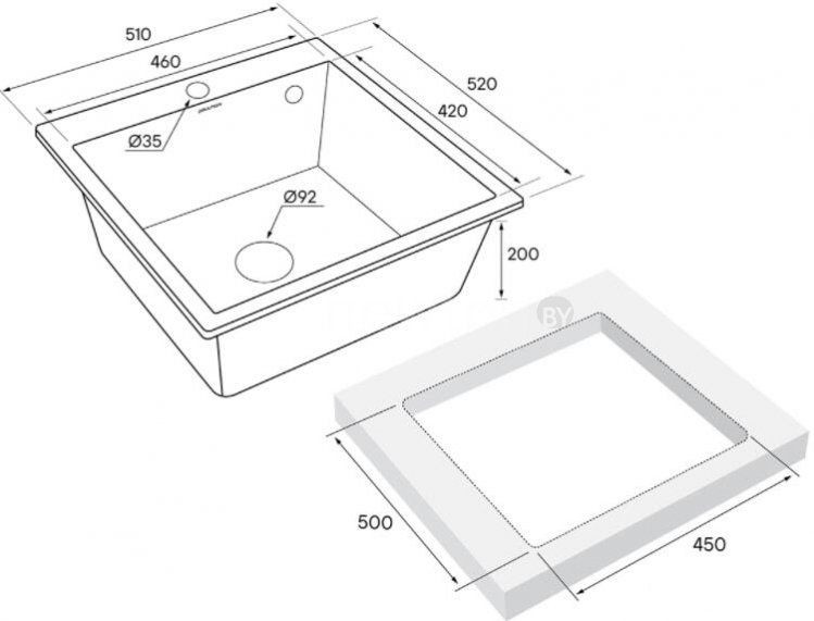 Кухонная мойка Paulmark Praktisch PM105152-BL черный