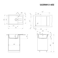 Кухонная мойка Ulgran U-602 (310 серый)