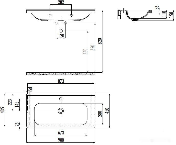 Умывальник Creavit Ideal 90 ID090-00CB00E-0000