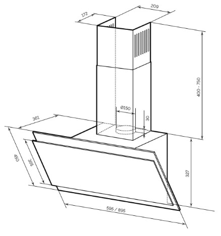 Вытяжка LEX Furia 900 (белый)