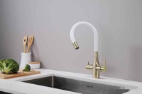 Смеситель Paulmark Salix Sa213419-BRw (бронза/белый)