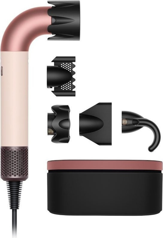 Фен Dyson HD17 Supersonic r Straight+Wavy (с переходником на евровилку, керамический розовый/розовое золото)