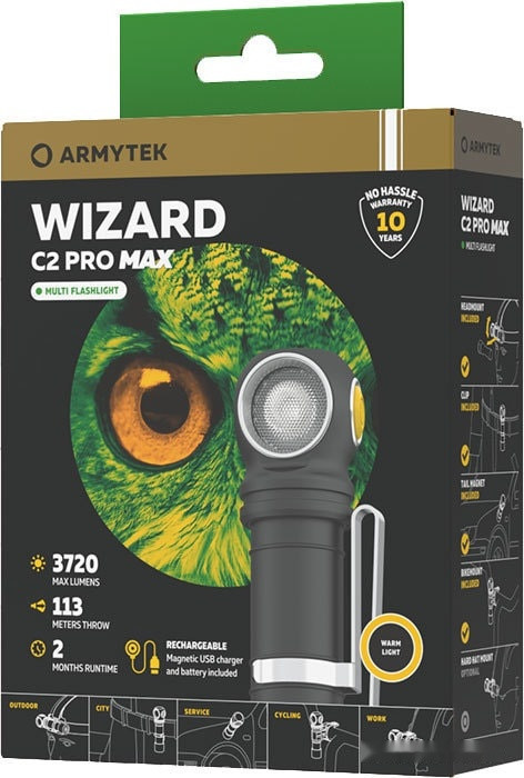 Фонарь Armytek Wizard C2 Pro Max Magnet USB (теплый)
