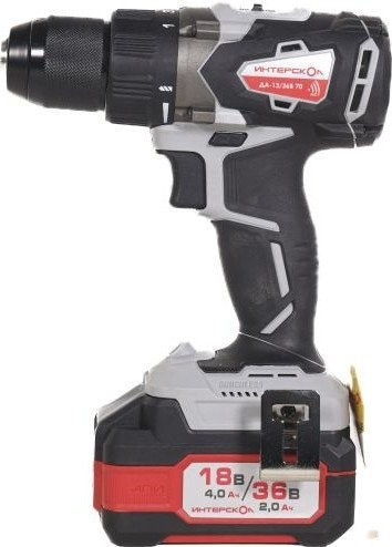 Дрель-шуруповерт Интерскол ДА-13/36В 70 814.2.2.70 (с 2-мя АКБ, кейс)